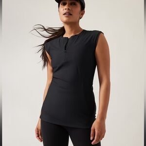 Athleta Pacifica Black Fitted Athletic Top